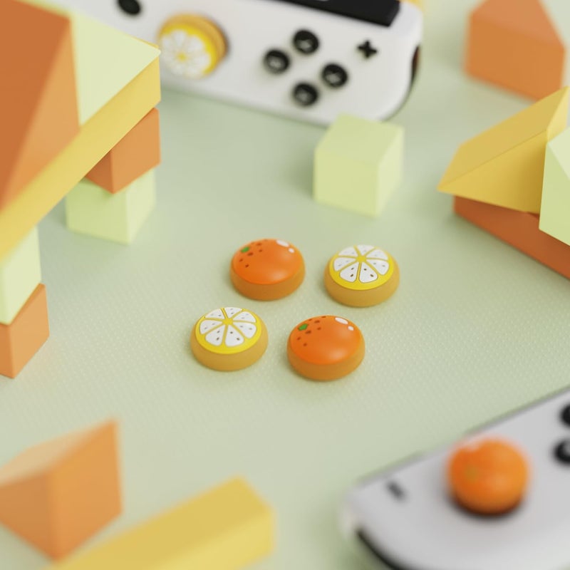 playvital Joystick Caps for Nintendo Switch, Thumbstick Grips for Switch Lite, Analog Cover for OLED Joycon Thumb Grip Caps - Tangerine - Image 5